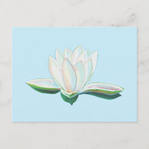 Carte Postale Lumineuse de lotus blanc
