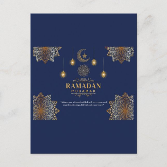 Carte Postale Lumineuse salutation de Ramadan à la lumière de la (Devant)