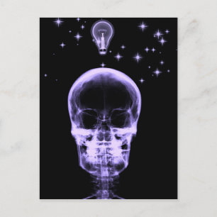 Carte Postale Lumineux Idée X-Ray Squelette - Violet