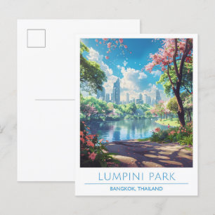 Carte Postale Lumpini Park Bangkok Thaïlande Vintage voyage
