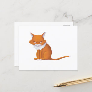 Carte Postale Lundi Matin Visage de chat
