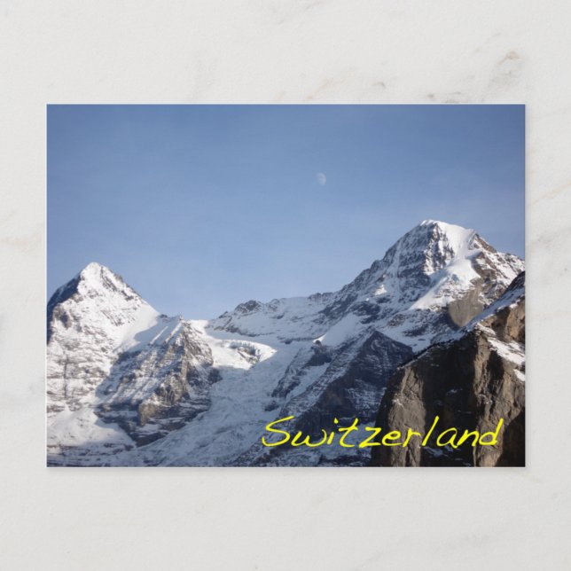 Carte Postale Lune au-dessus des Alpes (Devant)