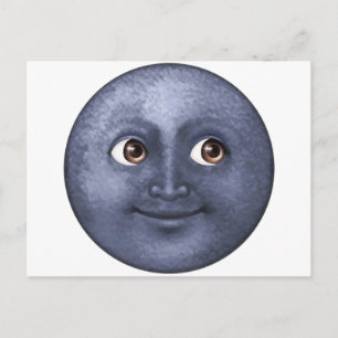Carte Postale Lune bleu foncé - Emoji