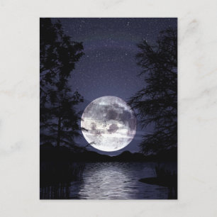 Carte Postale Lune bleue