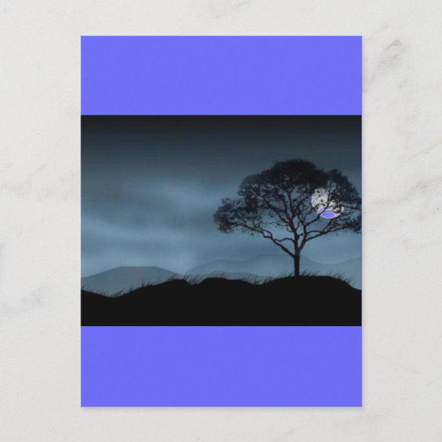 CARTE POSTALE LUNE BLEUE (Devant)
