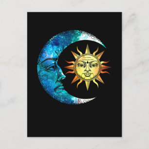 Carte Postale Lune céleste Soleil Spiritualité Luna Art