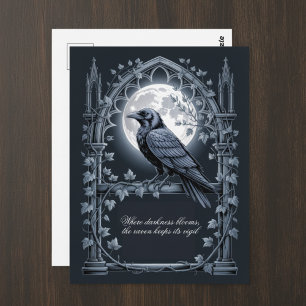 Carte Postale Lune de corbeau gothique Académie sombre