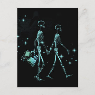 Carte Postale Lune de miel X-Ray Skeleton Nouveaux mariés - Turq