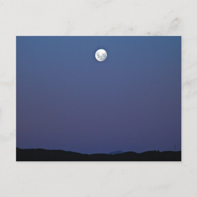 Carte Postale Lune du soir et ciel bleu (Devant)
