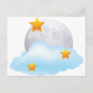 Carte Postale Lune et étoiles