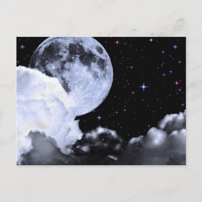 Carte Postale Lune et étoiles (Devant)