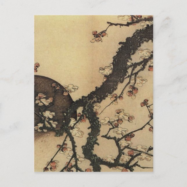 Carte Postale Lune et fleurs (Devant)