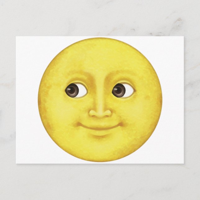 Carte Postale Lune jaune - Emoji (Devant)