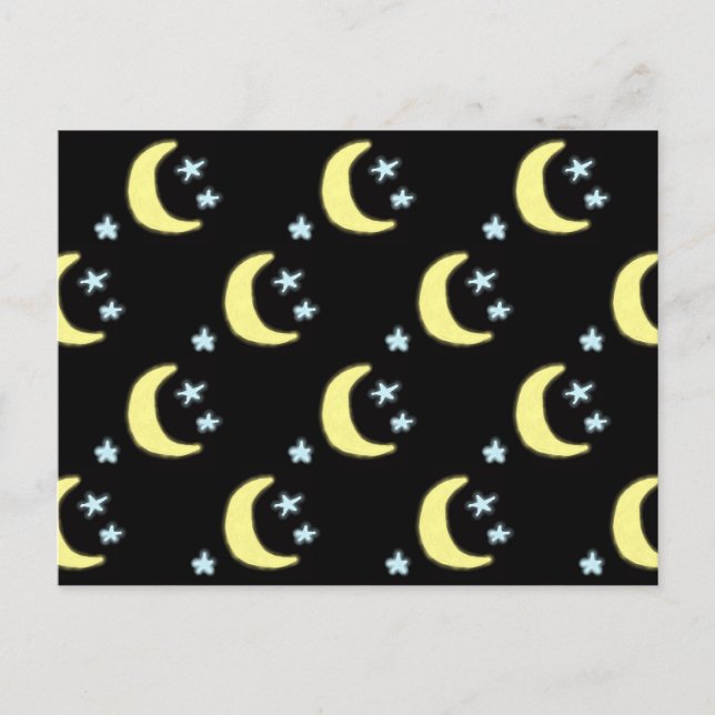Carte postale Lune (Noir & Jaune Douce) (Devant)