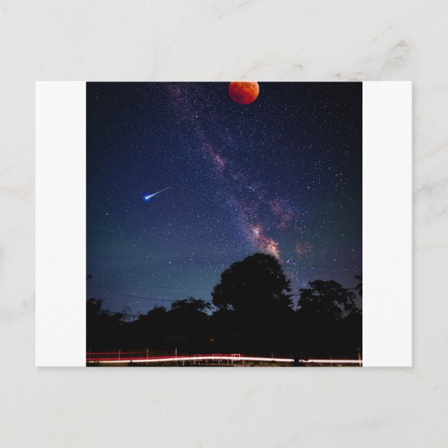 Carte Postale lune rouge (Devant)