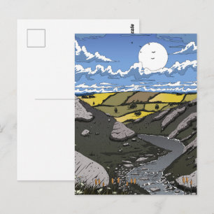 Carte Postale Lune sur la vallée