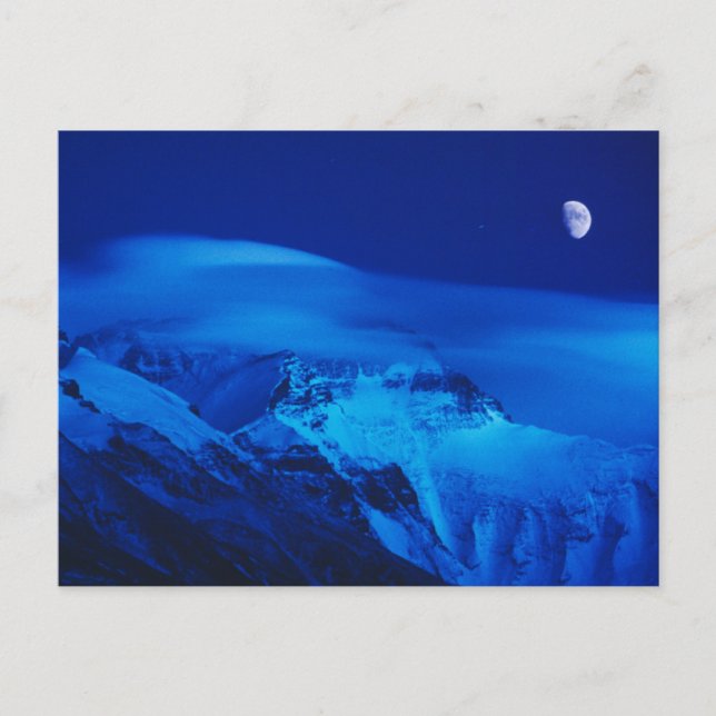 Carte Postale Lune sur le mont Everest Tibet, Chine (Devant)