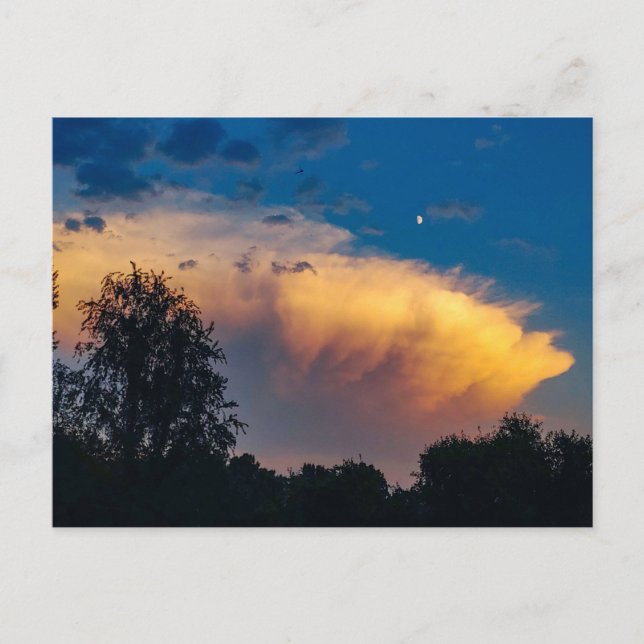Carte Postale Lune sur le nuage de tempête (Devant)