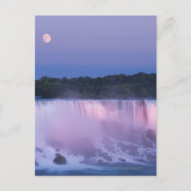 Carte Postale Lune sur les chutes du Niagara (Devant)