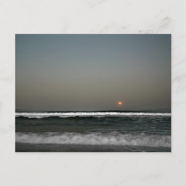 Carte Postale Lune sur les vagues (Devant)