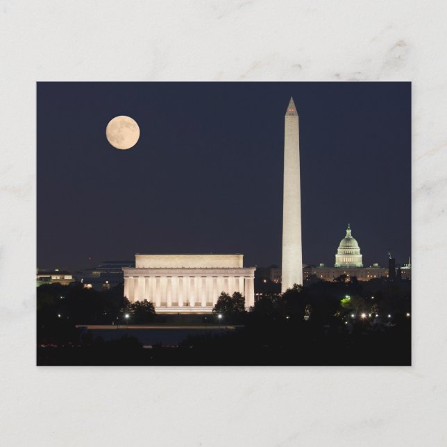 Carte Postale Lune sur Washington DC (Devant)