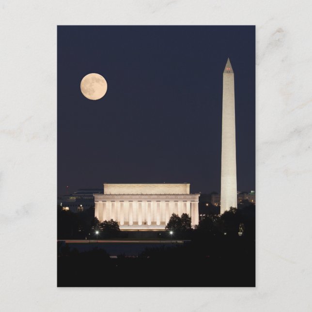 Carte Postale Lune sur Washington DC (Devant)