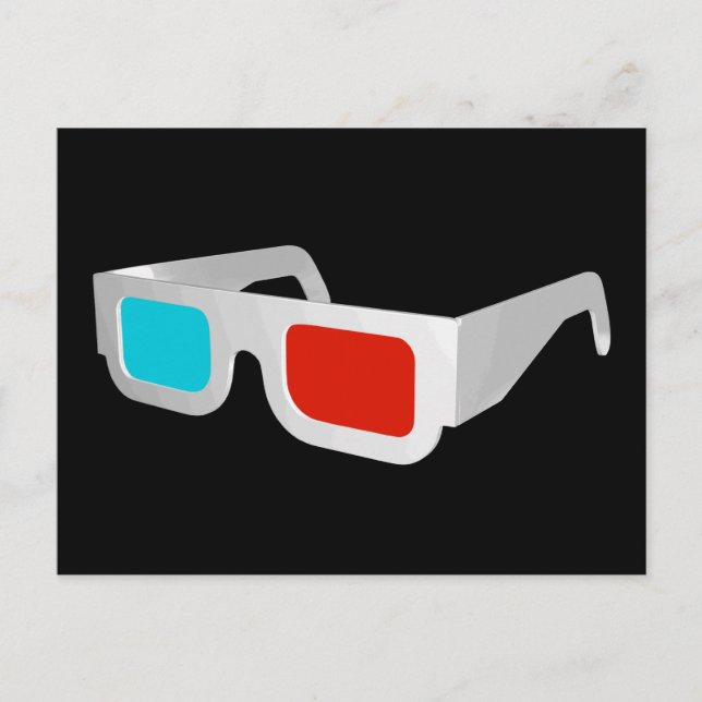 Carte Postale Lunettes 3D Rétro Graphique (Devant)
