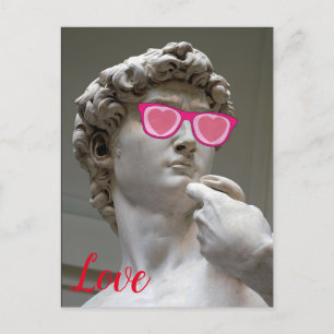 Carte Postale Lunettes de couleur rose de la Saint-Valentin