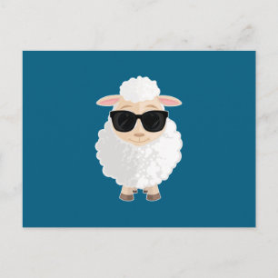Carte Postale Lunettes de soleil Cool Sheep Deep Teal Couleur un