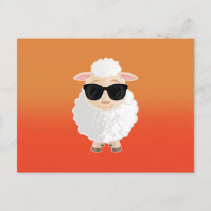 Carte Postale Lunettes de soleil Cool Sheep dégradé orange dessi