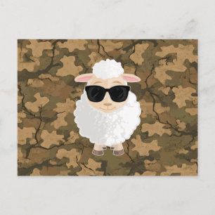 Carte Postale Lunettes de soleil Cool Sheep Feuille Camouflage M