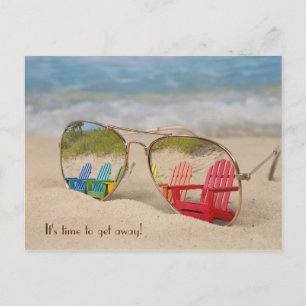 Carte Postale lunettes de soleil de voyage de vacances tropicale