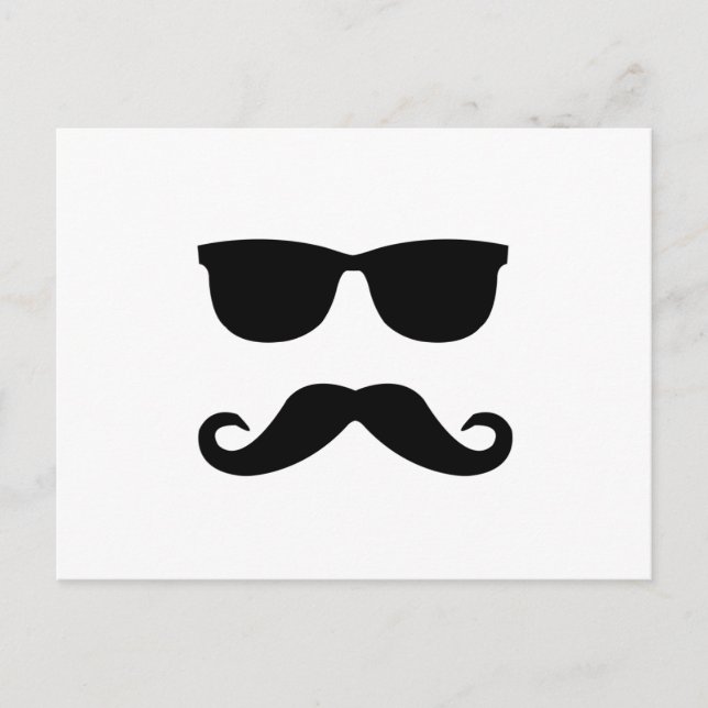 Carte Postale lunettes de soleil et "stache (Devant)