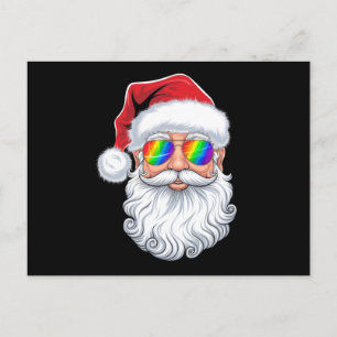 Carte Postale Lunettes de soleil gay visage de Noël Xmas LGBTQ