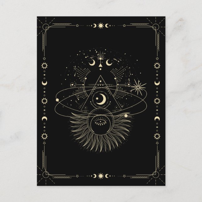 Carte Postale L'univers lune de l'art mystique céleste (Devant)