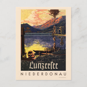 Carte Postale Lunzersee Niederdonau Autriche Poster vintage 1938
