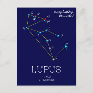Carte Postale Lupus de constellation de l'hémisphère sud