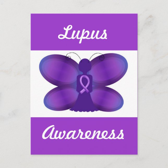 Carte Postale Lupus Sensibilisation papillon de fée violette (Devant)
