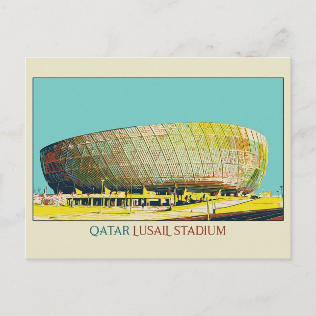 Carte Postale Lusail Stadium architecture illustration Qatar Pos (Devant)