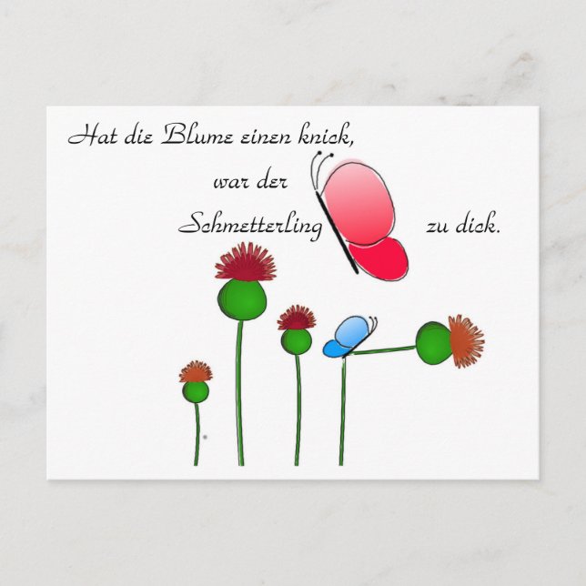 Carte Postale Lustger Spruch "Schmetterling" (Devant)
