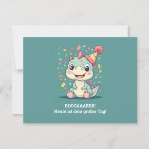 Carte Postale Lustige Dino-Geburtstagskarte für Jungen