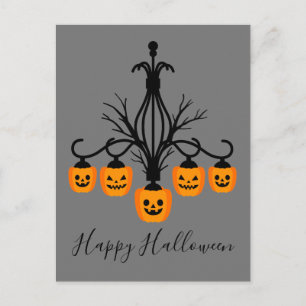 Carte Postale Lustre citrouille d'Halloween