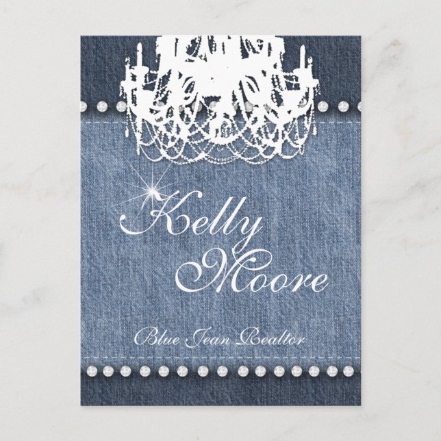 Carte Postale Lustre Denim 'n Diamants Jean Bleu (Devant)