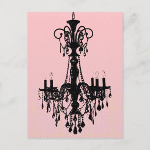 Carte Postale Lustre et rose