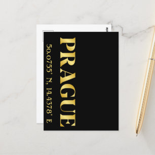 Carte Postale Lux Gold Prague Latitude & Longitude