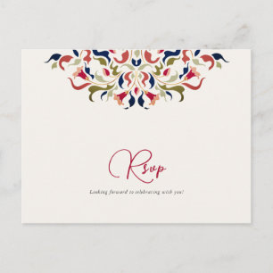 Carte Postale Luxe Artistique Botanique Floral Mariage Paisley