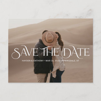 Carte Postale Luxe Overlay Mariage moderne Enregistrer la date C