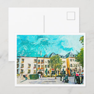 Carte Postale Luxembourg Beau paysage de peinture à huile