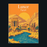 Carte Postale Luxor, Vintage voyage égyptien<br><div class="desc">Revenez dans le temps avec cette carte postale Luxor, qui illustre la grandeur de l'ancienne ville égyptienne de temples et de tombes. Doté d'images emblématiques du temple de Karnak, de la vallée des rois et de felouques qui dérivent le long du Nil, cet hôtel de tourisme est parfait pour les...</div>