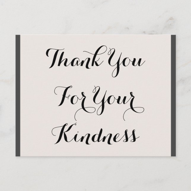 Carte postale Luxueuse "Merci For Your Kindness" (Devant)